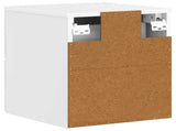 Wall-Mounted Bedside Cabinet with Drawer 2 pcs High Gloss White 898984