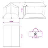 Camping Tarp with Mesh Walls Brown Grey 270 x 210 x 210 cm 42029008
