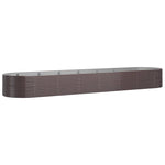 Garden Raised Bed Powder-coated Steel 584x140x68 cm Brown 319120