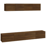 ZNTS 4 Piece TV Cabinet Set Brown Oak Engineered Wood 3114541