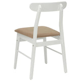 Dining Chair 2 pcs White and Brown Solid Rubber Wood 42020490