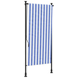 Outdoor Roller Blind Blue and White 100x270 cm Fabric&Steel 368764
