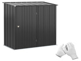 5.3 x 3.1ft Corrugated Steel Garden Shed - Black T3398P325303