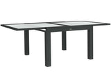 Extending Garden Table, Outdoor Dining Table with Aluminium Frame and Tempered Glass Tabletop, T3398P314160