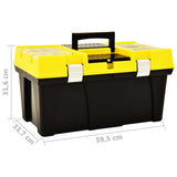 Tool Box Plastic 595x337x316 mm Yellow 146270