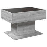 Coffee Table with LED Grey Sonoma 70x50x45 cm Engineered Wood 847537
