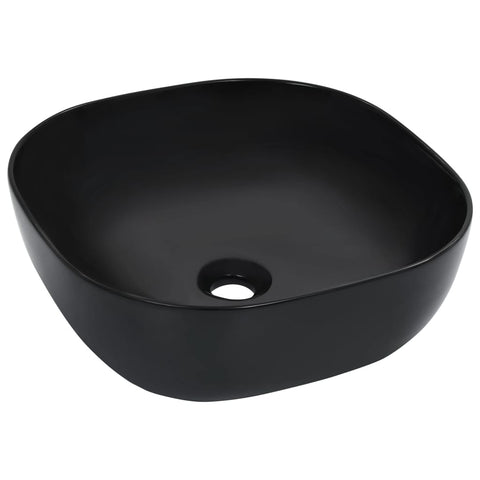 Wash Basin 42.5x42.5x14.5 cm Ceramic Black 143918