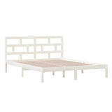 3101229 Bed Frame without Mattress White Solid Wood 160x200 cm