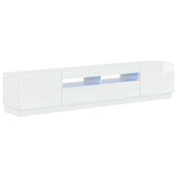 5 Piece LED TV Cabinet High Gloss White Engineered Wood 3416843
