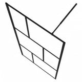 Walk-in Shower Wall with Tempered Glass Black 90x195 cm 149153