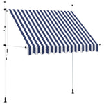 Manual Retractable Awning 250 cm Blue and White Stripes 43221