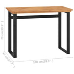 ZNTS Desk 100x45x75 cm Solid Teak Wood 325279