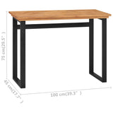 ZNTS Desk 100x45x75 cm Solid Teak Wood 325279