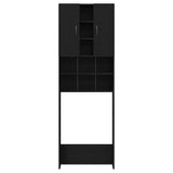 Washing Machine Cabinet Black Oak 64x25.5x190 cm 862065