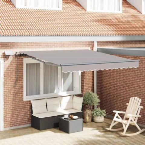 Retractable Awning Manual Light grey 350 x 250 cm Fabric 3330380