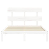 Bed Frame without Mattress White Small Double Solid Wood Pine 3193502