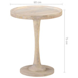 ZNTS Side Table Ø60x75 cm Solid Mango Wood 320598