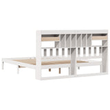 Bookcase Bed without Mattress White 180x200 cm Super King Solid Wood Pine 3321633
