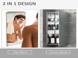 Stainless Steel Wall mounted Bathroom Corner Mirror Storage Cabinet Single Door 300mm T3398P343227