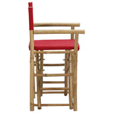 Director's Chair Set of 2 Red Bamboo, Polyester Standard 313031