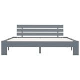 Bed Frame without Mattress Grey Solid Pine Wood 180x200 cm Super King 283171