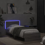 Bed Frame without Mattress with LED Lights Grey Sonoma 75x190 cm Small Single 838846