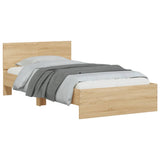 Bed Frame without Mattress with LED Lights Sonoma Oak 100x200 cm 838801