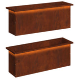 Garden Planter with LED 2 pcs Rusty 30 x 100 x 30 cm 8008125