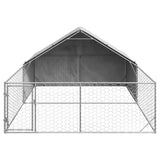 Outdoor Dog Kennel with Run 5x3x1,9 m Galvanised Steel 3329243