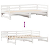 Daybed with Trundle and Drawers without Mattress White 90x190 cm Single 3302147