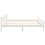 Bed Frame without Mattress White Solid Wood 160x200 cm 810690