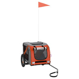 Pet Bike Trailer Orange and Grey Oxford Fabric and Iron 93865