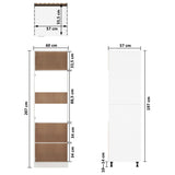 Refrigerator Cabinet Lyon White 60x57x207 cm Engineered Wood 802538