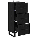 Sideboard Black Oak 34.5 x 34 x 90 cm Engineered Wood and Iron 881587