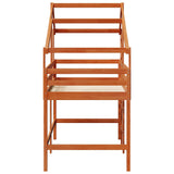 Loft Bed Frame Wax Brown 90 x 190 cm Solid Pine Wood 3422701
