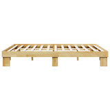 Bed Frame without Mattress 135x190 cm Solid Wood Oak 851959