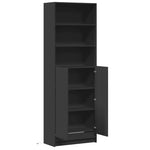 Highboard with LED Black 69x32.5x200 cm Engineered Wood 3307906