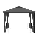 Gazebo with Sidewalls&Double Roofs 3x3 m Anthracite 318541