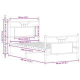 Bed Frame without Mattress Brown Oak 90x190 cm Single Engineered Wood 4106851