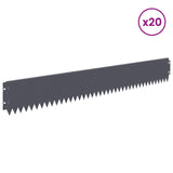 Lawn Edging 20 pcs 103 x 15 cm Steel Anthracite 8008357