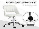 Armless Velvet-Feel Office Chair - Cream White T3398P340988