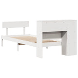 Bookcase Bed without Mattress White 75x190 cm Small Single Solid Wood Pine 3321785