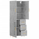 Highboard Concrete Grey 69.5x34x180 cm Engineered Wood 3195951