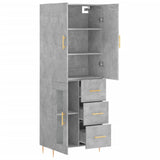 Highboard Concrete Grey 69.5x34x180 cm Engineered Wood 3195951
