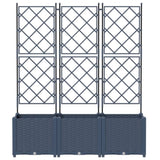 Garden Planter 3 pcs Grey 120 x 40 x 143 cm Plastic 42002863