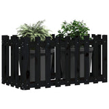 Garden Raised Bed with Fence Design Black 100x50x70 cm Solid Wood Pine 832484