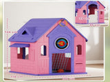 5-in-1 Playhouse Kids Outdoor Indoor with Basketball Hoop, Football Goal, Dartboard, Ring Toss T3398P378980