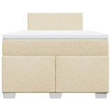 Box Spring Bed with Mattress Cream 120x200 cm Fabric 3285853