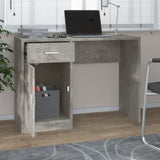 Desk with Drawer&Cabinet Concrete Grey 100x40x73 cm Engineered Wood 342654