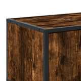 TV Cabinet Smoked Oak 100x35x41 cm Engineered Wood and Metal 848836